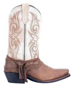 Dan Post Myra Sand With White Top Leather Womens Western Boots 51091 -Vogue Shoes 51091 1