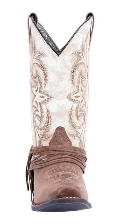 Dan Post Myra Sand With White Top Leather Womens Western Boots 51091 -Vogue Shoes 51091 2