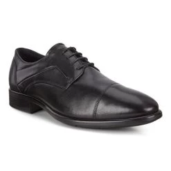 Ecco Black CityTray Cap Toe Mens Dress Shoes 512704-01001