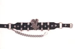 Almax Black With Silver Bullet Look Boot Strap Pair 521E