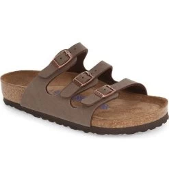 Mocca Florida Soft Footbed Birkibuc Womens Comfort Birkenstock Sandals