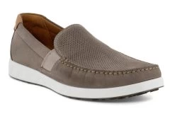 Ecco Warm Grey/Cognac S Lite Moc Mens Slip On Casual Shoes 540504-58267