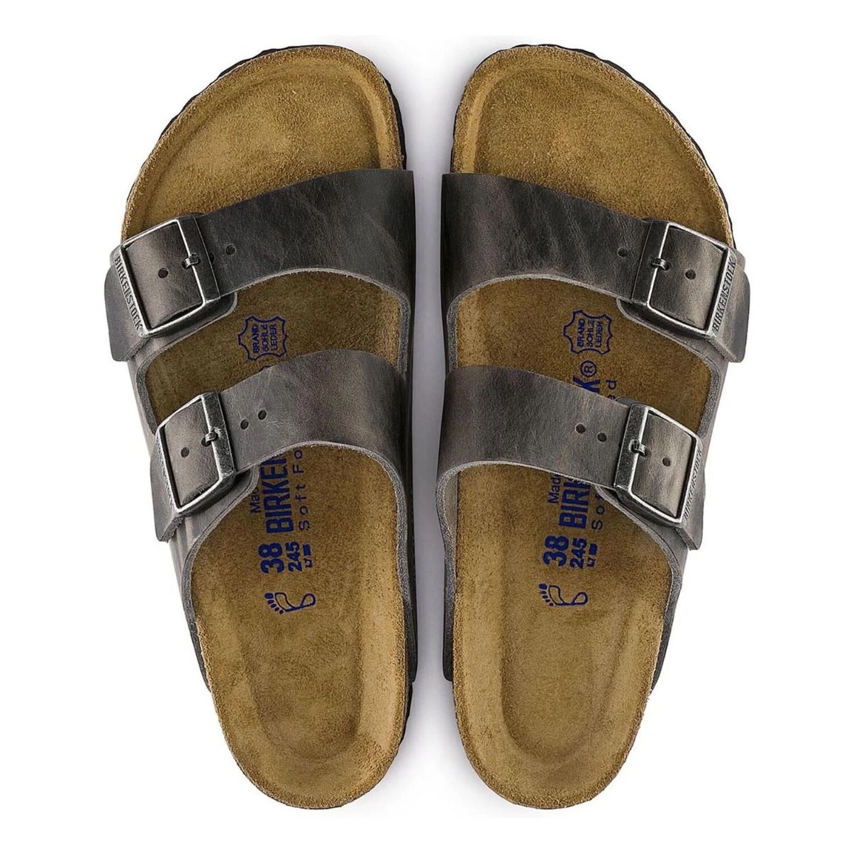 Birkenstock Iron Arizona Soft Footbed Oiled Leather Mens Comfort Shoes 0552801 5 Birkenstock Iron Arizona Soft Footbed Oiled Leather Mens Comfort Shoes 0552801 - Image 3