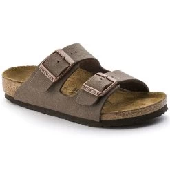 Birkenstock Arizona Slide Mocha Leather Kids Sandals 55289-3