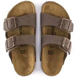 Birkenstock Arizona Slide Mocha Leather Kids Sandals 55289-3 -Vogue Shoes 552893 top