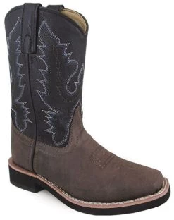 Smoky Mountain Tyler Square Toe Brown/Black Kids Western 1625