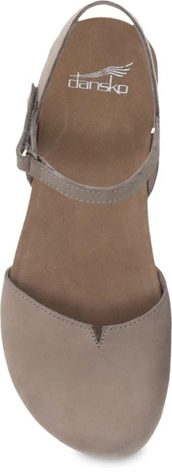 Dansko Taupe Rowan Milled Nubuck Womens Sandals 6025-165300 -Vogue Shoes 6025 165300 5 2