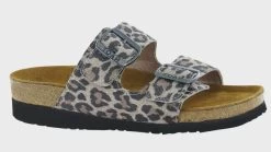 Naot Cheetah Suede Santa Barbara Womens Slide On Sandals
