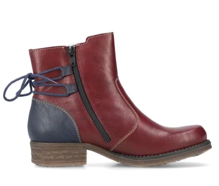 Rieker Wine Colorblock Women's Ankle Boots 79692-35 4 Rieker Wine Colorblock Women's Ankle Boots 79692-35 - Image 2