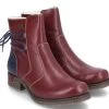 Rieker Wine Colorblock Women's Ankle Boots 79692-35 -Vogue Shoes 79692 35 4 resized flp