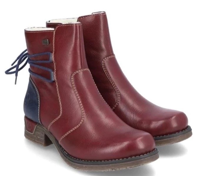 Rieker Wine Colorblock Women's Ankle Boots 79692-35 3 Rieker Wine Colorblock Women's Ankle Boots 79692-35