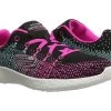 Skechers Burst Run Lace Black Multi Fabric Kids Running 81908L-BBLP -Vogue Shoes 81908l bblp