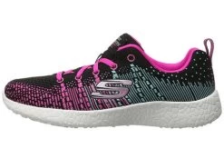 Skechers Burst Run Lace Black Multi Fabric Kids Running 81908L-BBLP -Vogue Shoes 81908l bblp 3