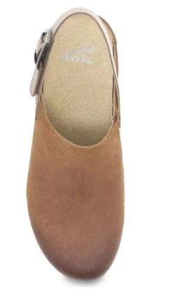 Dansko Tan Burnished Suede Merrin Women's Mules 9605-375300 -Vogue Shoes 9605 375300 5 resized