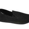 Isotoner Black Plain Loafer Style Mens Slippers 9K298BLK -Vogue Shoes 9k298blk 1.jpg wht bkck and resized