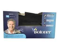 Isotoner Black Plain Loafer Style Mens Slippers 9K298BLK -Vogue Shoes 9k298blk 3.jpg wht bkck and resized