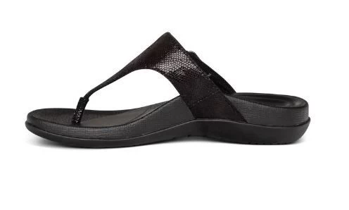 Aetrex Black Rita Adjustable Thong Womens Sandals AE800 6 Aetrex Black Rita Adjustable Thong Womens Sandals AE800 - Image 4