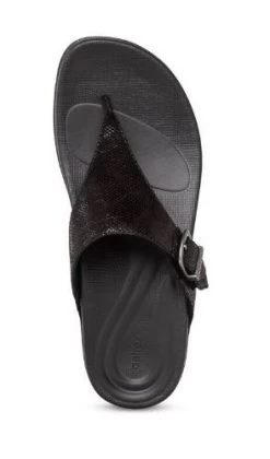 Aetrex Black Rita Adjustable Thong Womens Sandals AE800 14 Aetrex Black Rita Adjustable Thong Womens Sandals AE800 -Vogue Shoes ae800 4