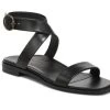 Vionic Black Leather Anaya Womens Sandals -Vogue Shoes anaya black