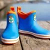 Buoy Boots Blue With Orange Trim Childrens Ankle Length Rain Boots BB103 -Vogue Shoes bb103 1