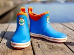 Buoy Boots Blue With Orange Trim Childrens Ankle Length Rain Boots BB103
