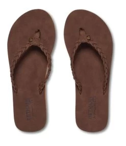 Cobian Chocolate Bethany Braided Pacifica Womens Flip Flops BBP23 -Vogue Shoes bbp23 201 3