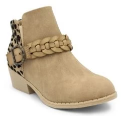 Blowfish Light Taupe Leopard Willow Sawgrass Kids Short Boots BF-9606