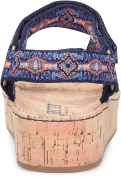 Born Navy Sirena Women's Cork Wrapped Wedge Platfrom Sandals BR0035474 -Vogue Shoes br0035474 500xauto heel