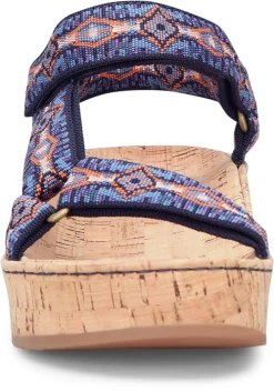 Born Navy Sirena Women's Cork Wrapped Wedge Platfrom Sandals BR0035474 -Vogue Shoes br0035474 500xauto toe