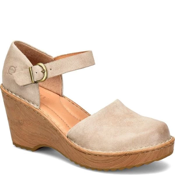 Born Cream Visone Distressed Nellie Womens Wedge Shoes BR0040179 3 Born Cream Visone Distressed Nellie Womens Wedge Shoes BR0040179