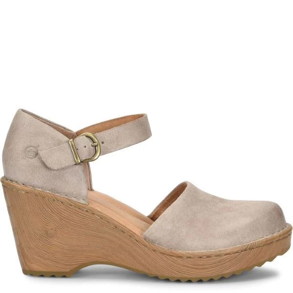 Born Cream Visone Distressed Nellie Womens Wedge Shoes BR0040179 4 Born Cream Visone Distressed Nellie Womens Wedge Shoes BR0040179 - Image 2