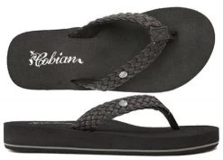 BRB10-BLK BRAIDED BOUNCE Braided Strap Flip-Flop Cobian Ladies Sandals