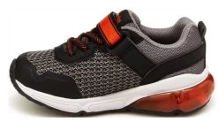 Stride Rite Grey And Black Made 2 Play Radiant Bounce Big Kids Light Up Sneakers CB5108 -Vogue Shoes cb5108 4 resized