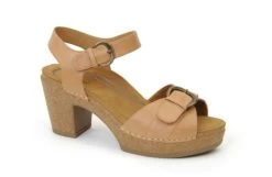 Aetrex Camel Tory Women's Open Toe Heel Sandals CC503