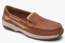 Dunham Tan Leather Captain Venetian Men's Boat Shoes CJ1478