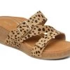 Aetrex Kimmy Cheetah Arch Support Womens Wedge Sandals CK314 -Vogue Shoes ck314
