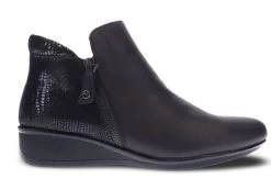 Revere Black Lizard Damascus Women's Ankle Bootie -Vogue Shoes damascus black 5 resized