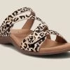 Taos Tan Leopard Print Double U Womens Sandals DBE-13930-TLEP -Vogue Shoes dbe 13930 tlep 1 resized crop x2