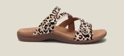 Taos Tan Leopard Print Double U Womens Sandals DBE-13930-TLEP -Vogue Shoes dbe 13930 tlep 3 resized crop x2