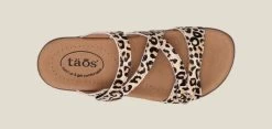 Taos Tan Leopard Print Double U Womens Sandals DBE-13930-TLEP -Vogue Shoes dbe 13930 tlep 4 resized crop x2
