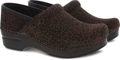 Dansko Professional Mini Leopard Suede Womens Clog Shoes 106-567878 -Vogue Shoes dbl 106567878 resized