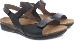 Dansko Black Way Burnished Ronda Women's Sandals 6027-470200 -Vogue Shoes dbl 6027470200 resized
