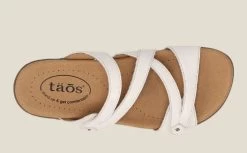 Taos White Double U Women's Comfort Sandals DBU-13930 -Vogue Shoes dbu 13930 wht 4 resized