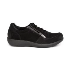 Aetrex Black Roxy Arch Support Casual Sneaker DM320-BLACK -Vogue Shoes dm320 black 3 resized