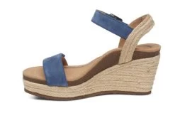 Aetrex Blue Sydney Quarter Strap Womens Espadrille Wedge EW715 -Vogue Shoes ew715 3 resized