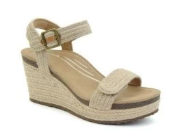 Aetrex Natural Sydney Quarter Strap Women's Espadrille Shoes EW762