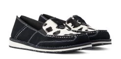 Ariat Black Suede Cow Print Hair On Cruiser Womens Slip On Shoes 10042529