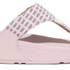 Fitflop Soft Lilac Lulu Art Denim Womens Toe Post Sandals FB2-946