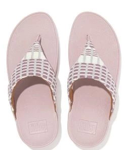 Fitflop Soft Lilac Lulu Art Denim Womens Toe Post Sandals FB2-946 12 Fitflop Soft Lilac Lulu Art Denim Womens Toe Post Sandals FB2-946 -Vogue Shoes fb2 946 6 resized
