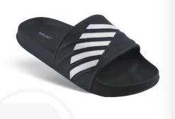 Surf7 Black And White Childrens Slides FF222JR-BLKWHT